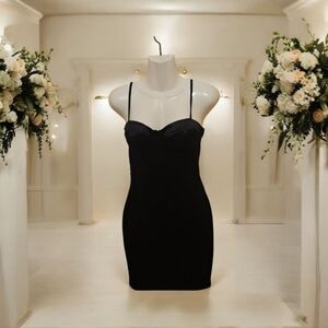 Sexy Black Dresd By LOVE J  USA. Body Con w Built In Bra Size S.
